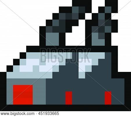 Pixel 8 Bit Factory - Vector, Isolated