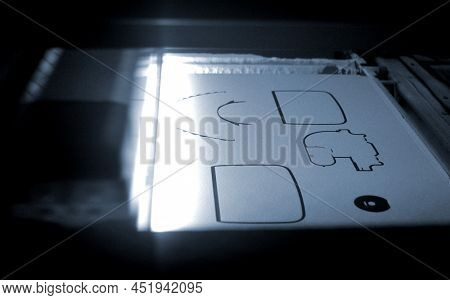 Industrial Powder 3d Printer Printing Process Close-up. Multi Jet Fusion Mjf