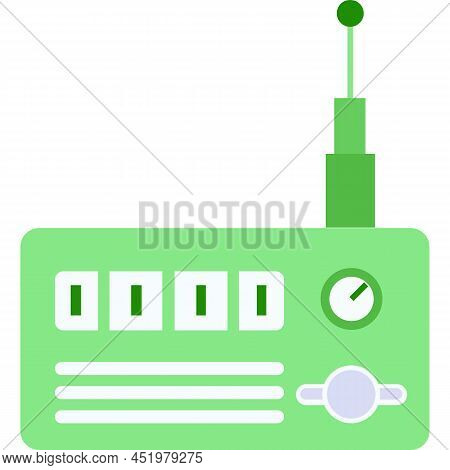 Radio Icon Dashcam Flat Vector Isolated On White