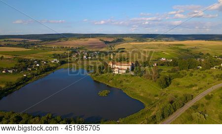 Old Olesky Castle In Ukraine Aerial View.