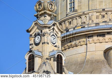 Dresden, Germany - September 23, 2020 : 18th Century Barogue Church Of The Virgin Mary (dresden Frau