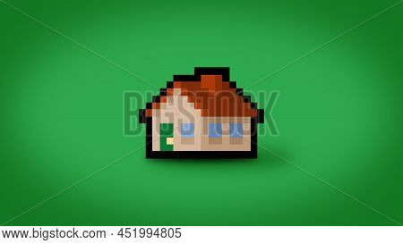 Pixel Art House Background - High Res 4K Background