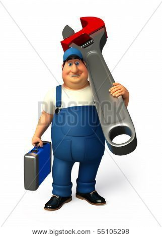 Young Plumber with tools