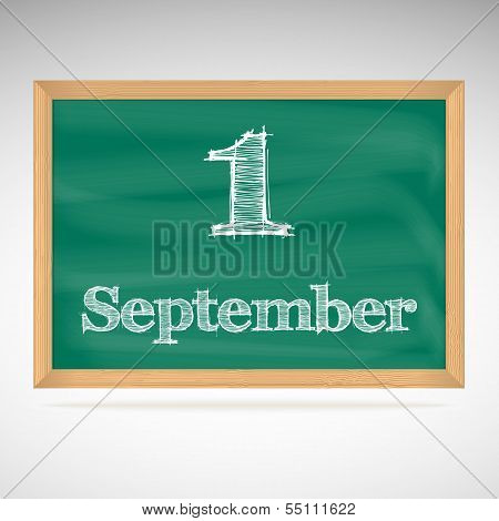 September 1, inscription in chalk on a blackboard