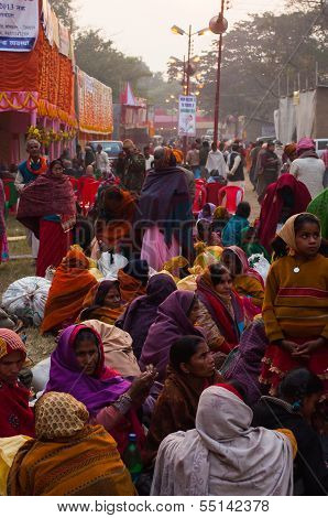 Female Hindu Devotees Gossiping