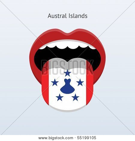 Austral Islands language. Abstract human tongue.