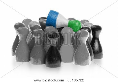 One Unique Pawn On Top Of Common Pawns