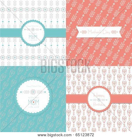 Greeting Cards Happy Birthday and Mother's Day Set