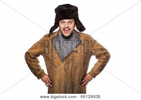 Angry russian man screaming
