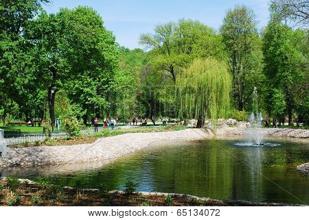 Uzupis Park In Vilnius City On May. Lithuania