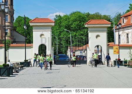 Green Party In Lithuania At Entrance To The Uzupis Park