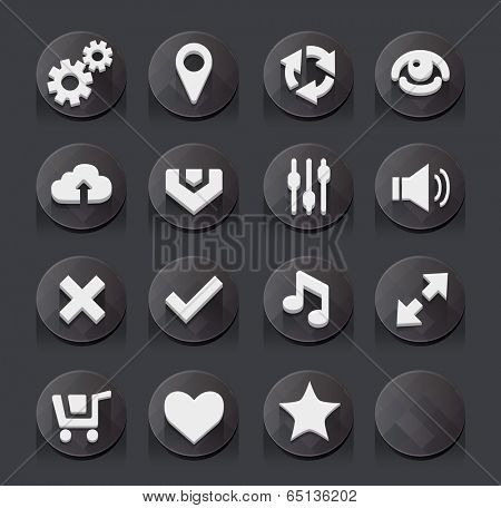 Black web icons collection. Vector illustration