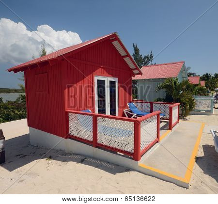 Red beach hut