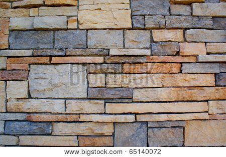 Modern Stacked Stone Wall