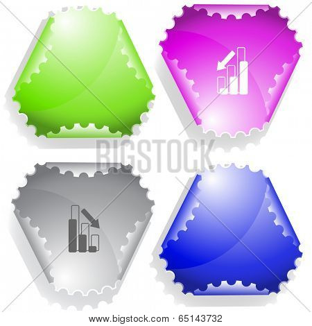 Graph degress. Raster sticker.