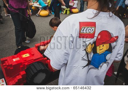 Detail Of A T-shirt At Lego Village In Milan, Italy