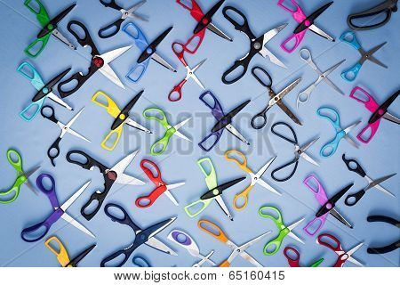 Background Of Scissors With Open Blades