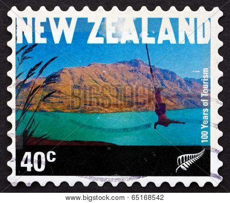 Postage Stamp New Zealand 2001 Bungee Jumper, Queenstown