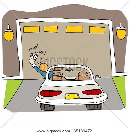 An image of broken garage door.