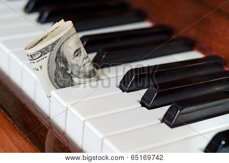 Dollar Bill Stuck In A Piano