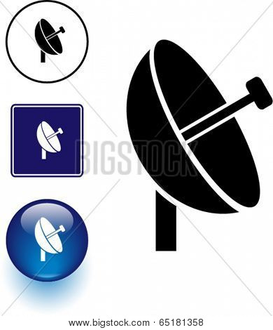 dish antenna symbol sign and button