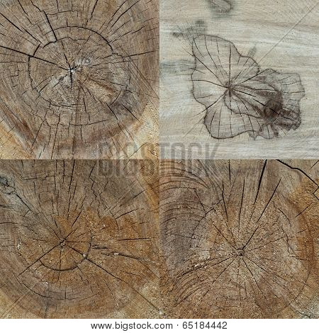 Set of four wood textures.