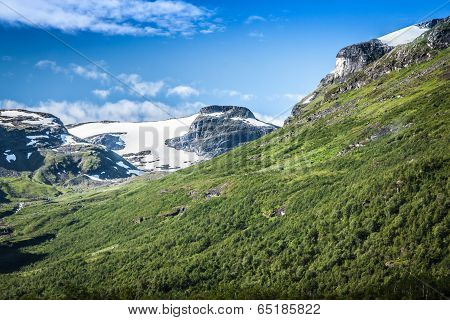 Mountain Scenery In Jotunheimen National Park In Norway