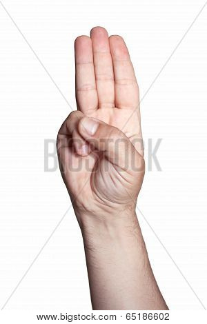 Man Hand Sign Isolated On White Background