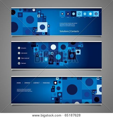 Web Design Elements - Abstract Header Design with Tiles