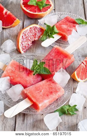 Red grapefruit popsicles
