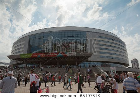 The ice hockey fans from Belarus
