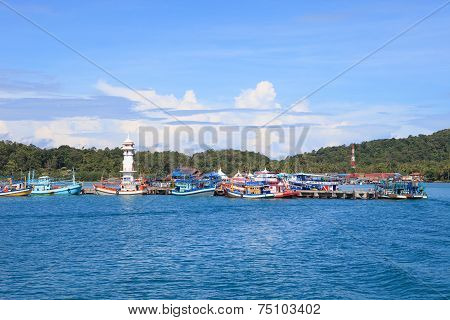 Bang Bao Port Important Pier To Destination Going Hub In Koh Chang Island Trat Province Eastern Of T