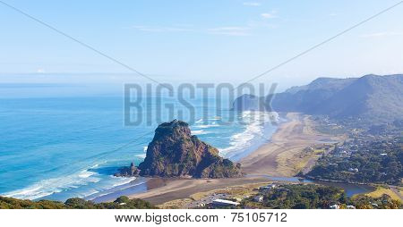 Piha Beach In New Zealand