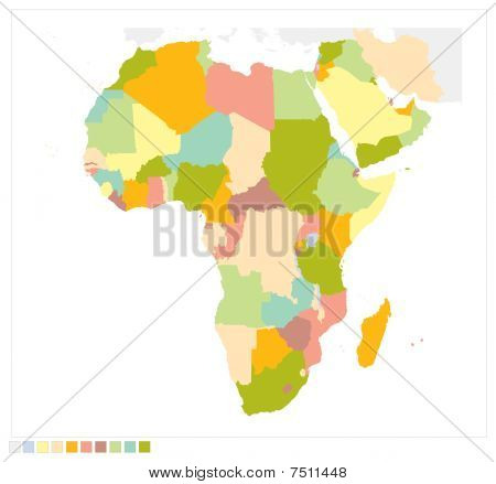 Afrika Karte detaillierten Vektor