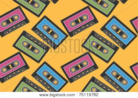 seamless background with audio tape