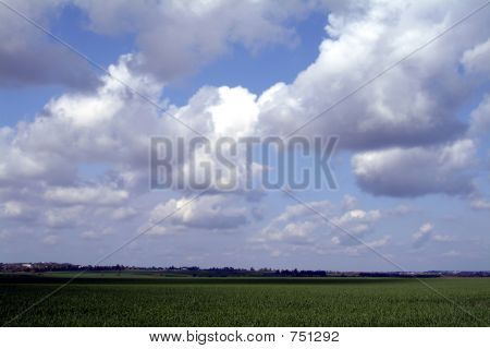 Background of sky and field