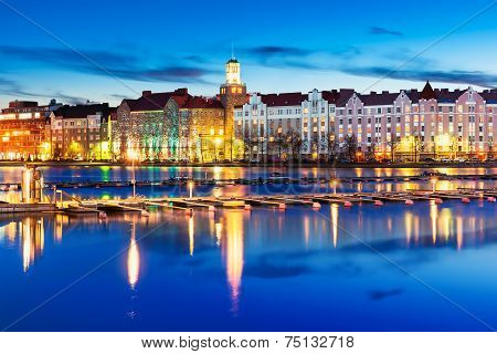 Evening scenery of Helsinki, Finland