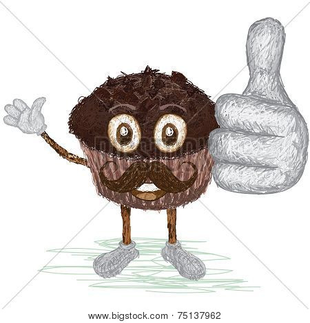 Chocolate Muffin Mustache