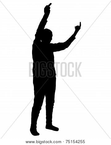 Old Woman Showing The Middlefinger