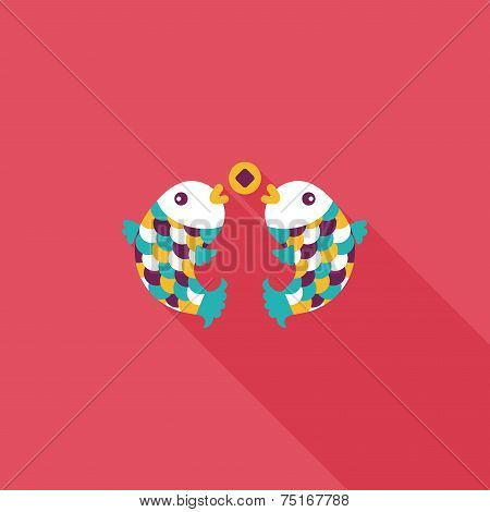 Chinese New Year Flat Icon With Long Shadow,eps10, Chinese Decoration Means 