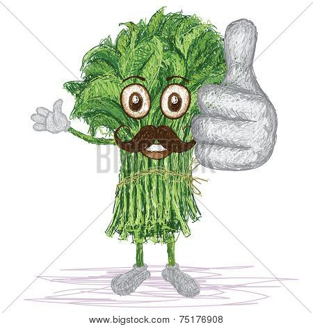 Kangkong Vegetable Mustache