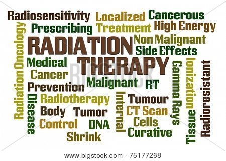 Radiation Therapy word cloud on white background