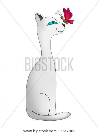 Gato e borboleta