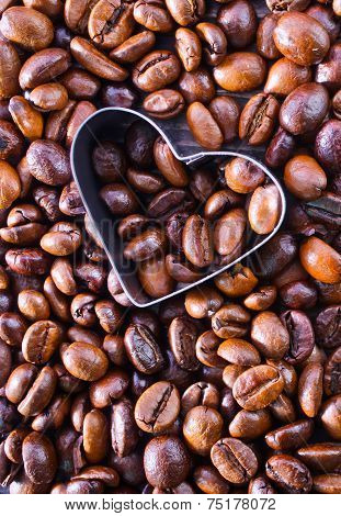 background of coffee beans on the table