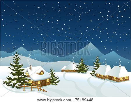 Winter rural landscape