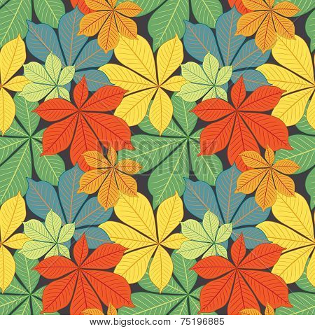 autumn chestnut's  leaves