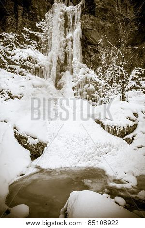 Frozen waterfall