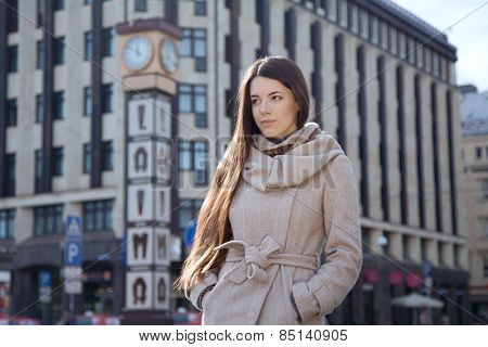Beautiful young woman in Riga, Latvia
