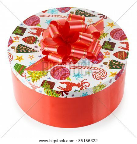 Colorful gift container isolated on white background