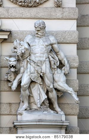VIENNA, AUSTRIA - OCTOBER 10: Hercules and Cerberus, Hofburg in Vienna, Austria on October 10, 2014.